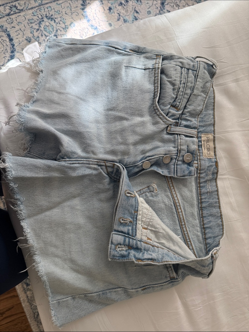 Pilcro Light Blue High-Rise Denim Cutoff Shorts